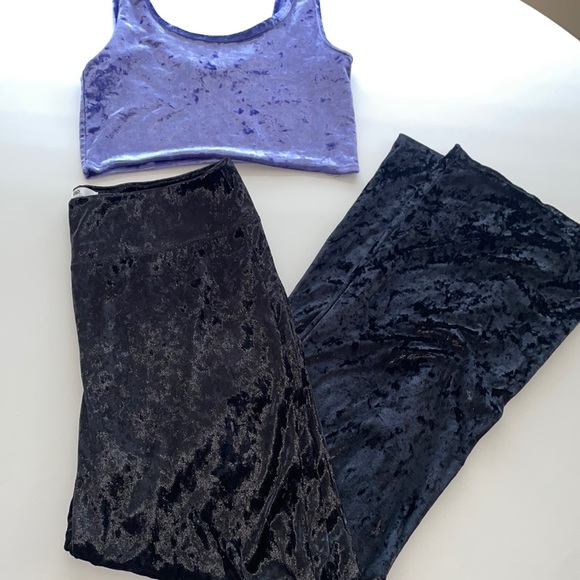 Nordstrom BP Crushed Velvet Lightweight Kick Flare Pants - Picture 1 of 5